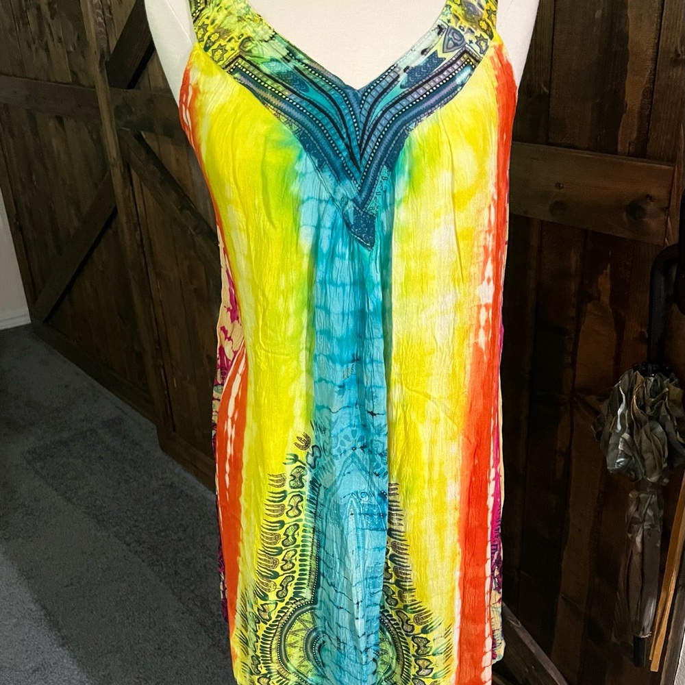 Vibrant Multicolor Swim Coverup NWOT